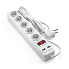 Сетевой фильтр EXEGATE SP-5-USB-1.8W белый /***