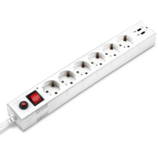 Сетевой фильтр BURO BU-SP3_USB_2A-W 3м (6 розеток) белый (коробка) /***