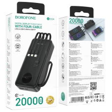 Аккумулятор внешний  BOROFONE BJ53A Power four-cable power bank(20000mAh) (черный) резервный /***