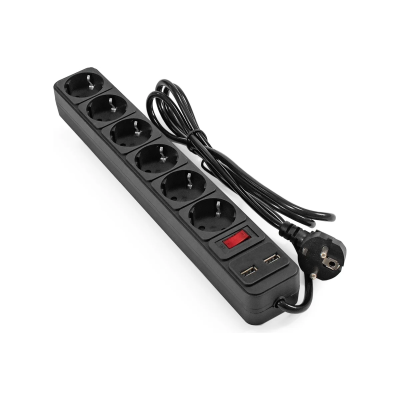 Сетевой фильтр EXEGATE SP-6-USB-1.8B (6евророзеток) черный /***