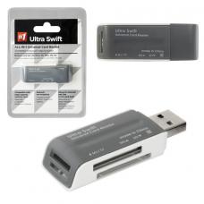 Универсальный картридер Ultra Swift USB 2.0, 4 слота Defender