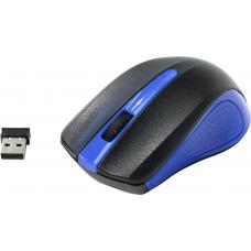 Мышь Oklick 485MW USB, черный/синий (3but)